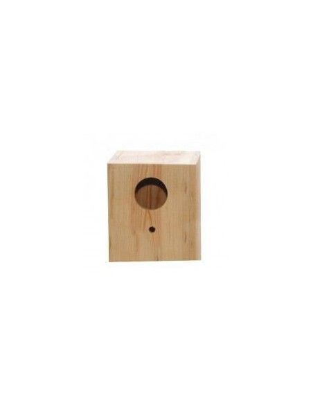 Nido de madera HOYO  para pajaros exóticos 9.5x13x9.5